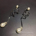 Womens White Pearl Earrings Dangle